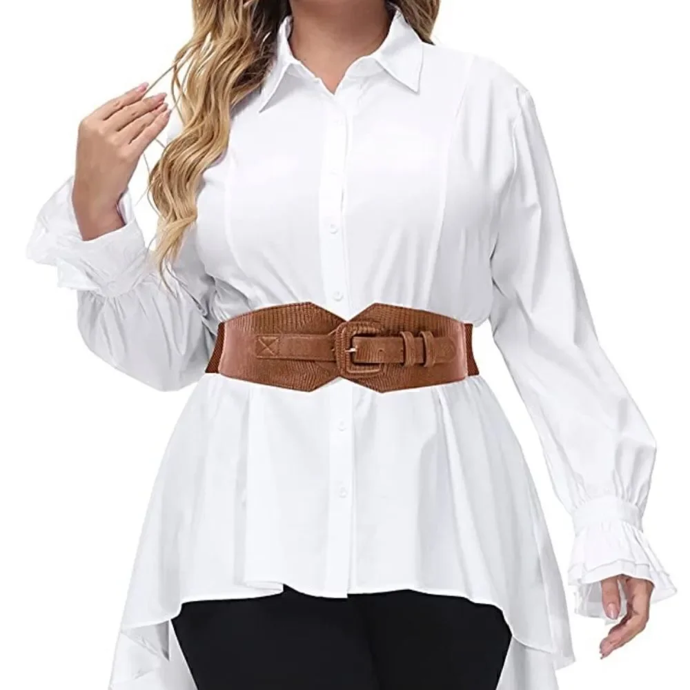 Tan Textured Waistband Belt